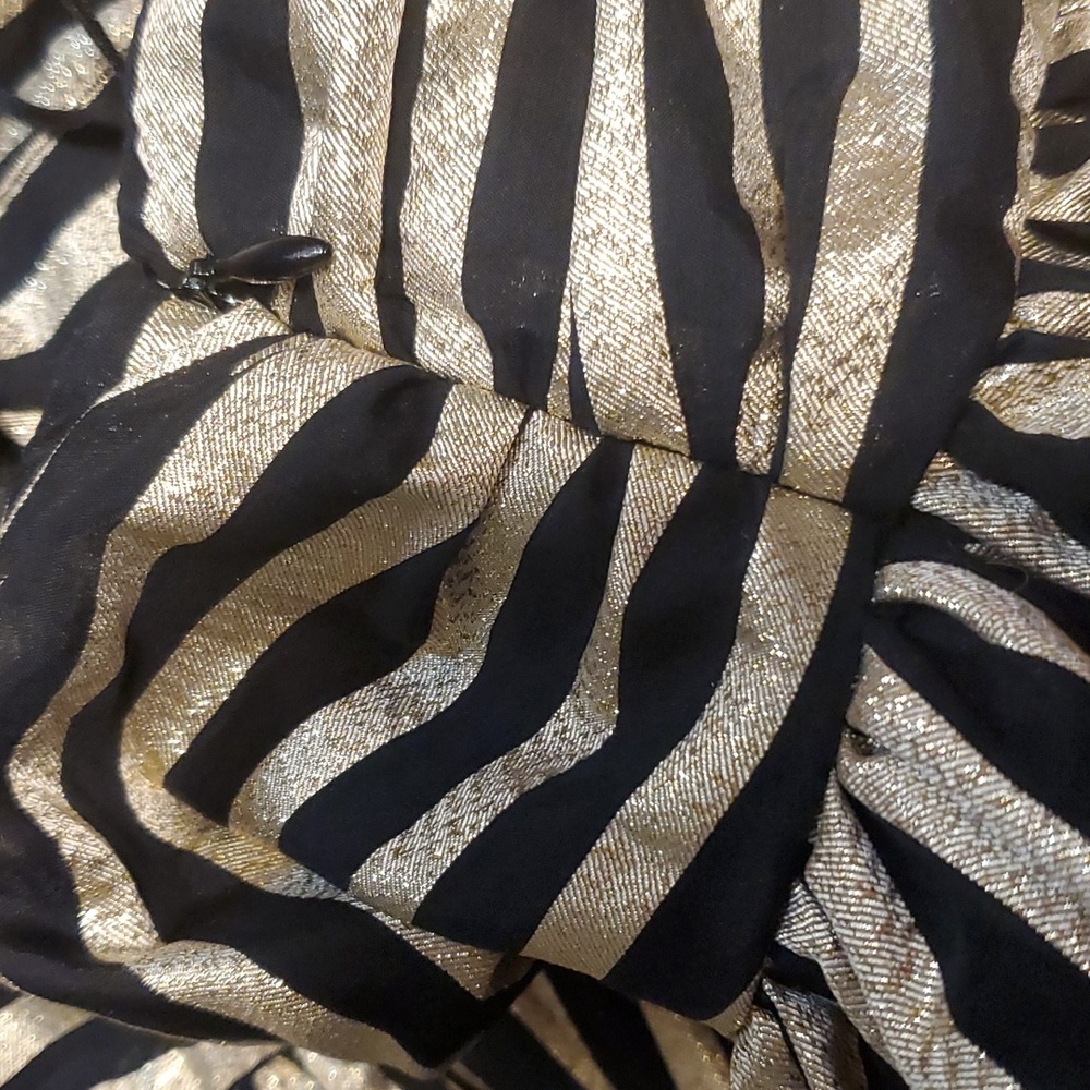 Nwt Pinko black and gold metallic stripe skirt sz  36 - Picture 5 of 9